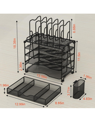 Organizador de Escritorio BOHDK 4 Niveles con Cajón Negro