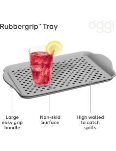 Bandeja de Servicio Antideslizante OGGI Gris 44,5x29,2 cm 2