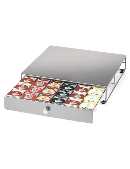 Cajón para 36 cápsulas de café Nifty plateado