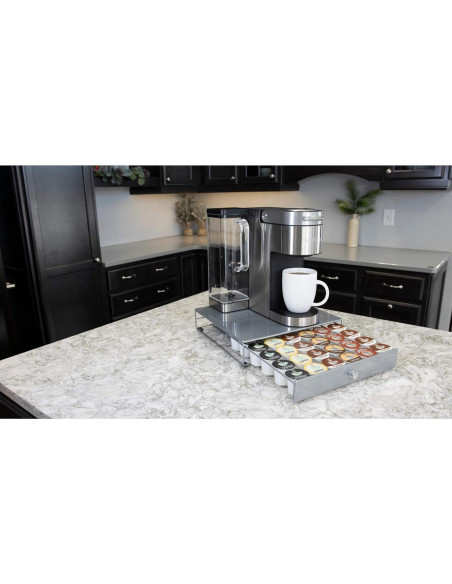 Cajón para 36 cápsulas de café Nifty plateado