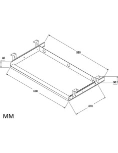 Bandeja de Teclado Bajo Escritorio Metal SKYZONAL Gris 2