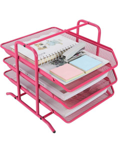 Bandeja Organizadora de Escritorio EasyPAG Rosa 3 Niveles 2