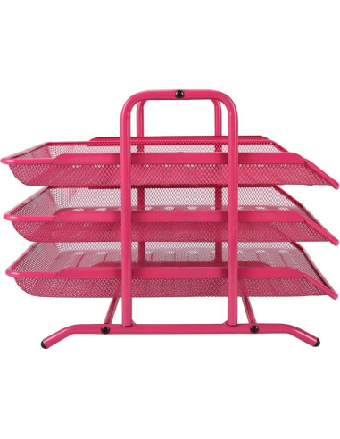 Bandeja Organizadora de Escritorio EasyPAG Rosa 3 Niveles