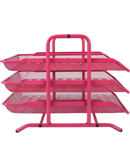 Bandeja Organizadora de Escritorio EasyPAG Rosa 3 Niveles