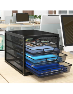 Organizador de Escritorio Natwind con 4 Cajones Negro 2