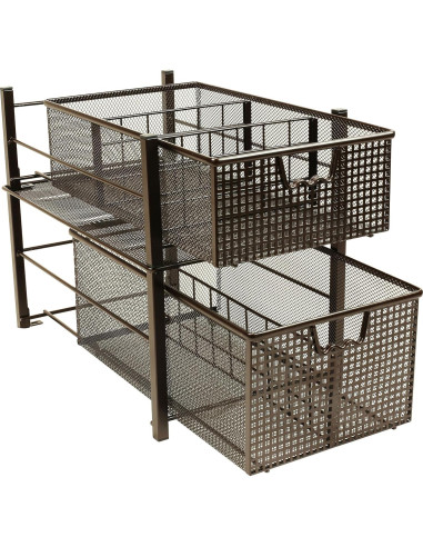 Cesta Deslizante Mediana Deco Brothers con Divisores Bronce