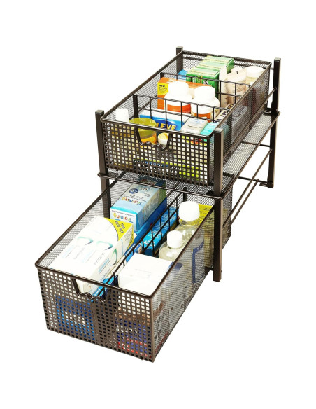 Cesta Deslizante Mediana Deco Brothers con Divisores Bronce