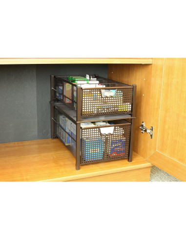 Cesta Deslizante Mediana Deco Brothers con Divisores Bronce