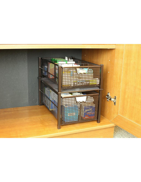 Cesta Deslizante Mediana Deco Brothers con Divisores Bronce