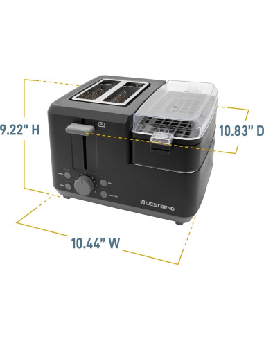 Estación de Desayuno West Bend 2 Rebanadas Tostadora y Cocedor de Huevos