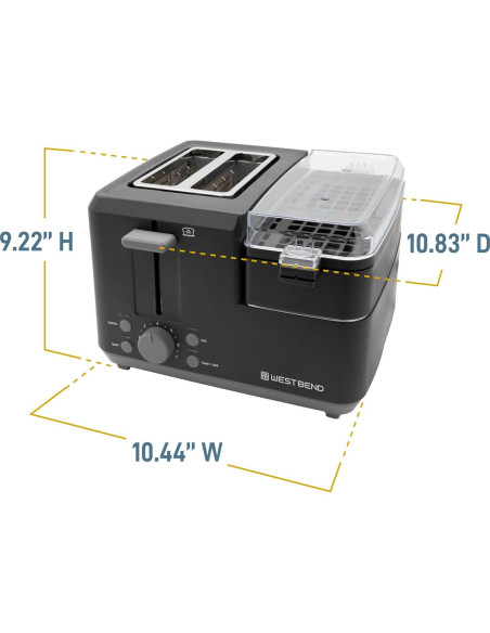 Estación de Desayuno West Bend 2 Rebanadas Tostadora y Cocedor de Huevos