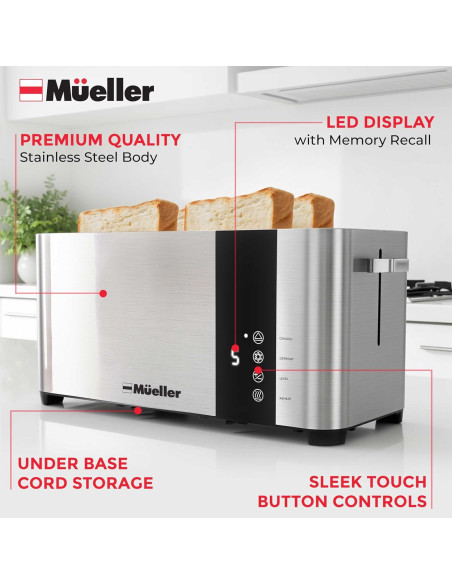 Tostadora Mueller UltraToast 4 Rebanadas Acero Inoxidable