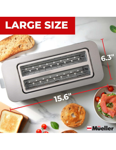 Tostadora Mueller UltraToast 4 Rebanadas Acero Inoxidable