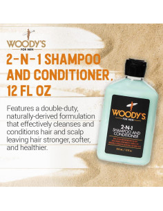Champú y Acondicionador 2 en 1 Woody's para Hombres 340 g 2