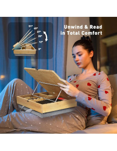 Soporte de Libro Ajustable AboveTEK con Almacenamiento - Bambú 2