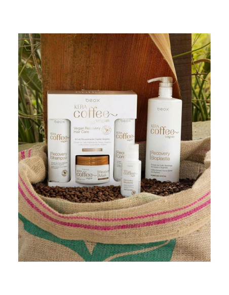 Kit de Recuperación Vegano Beox KERACOFFEE 850g - Hidratación y Brillo