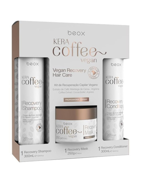 Kit de Recuperación Vegano Beox KERACOFFEE 850g - Hidratación y Brillo