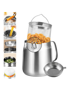 Olla de Acero Inoxidable Bakpoco 2L con Colador y Gancho