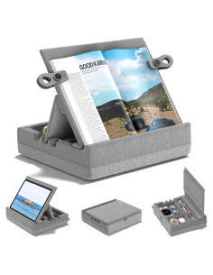 Soporte para Libros KDD Plegable con Almacenamiento Gris
