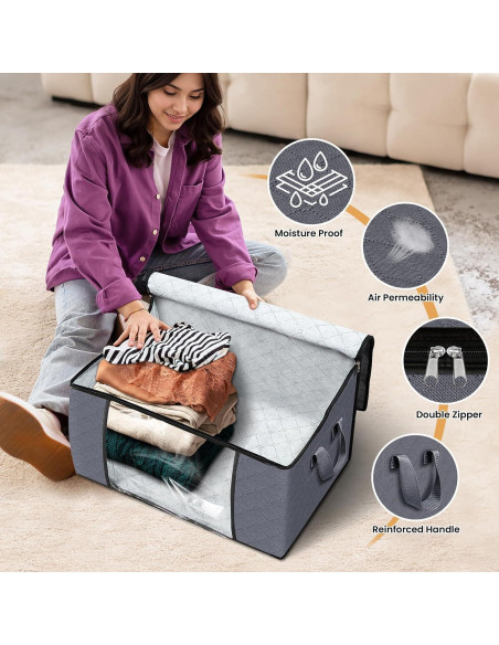 Bolsas de Almacenamiento Fab Totes 6 Pack 60L Gris