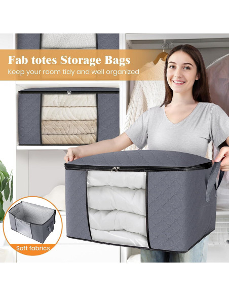 Bolsas de Almacenamiento Fab Totes 6 Pack 60L Gris
