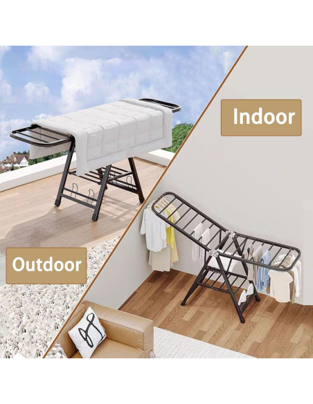 Estante de Secado de Ropa Plegable Mimiblack 180 cm Gris