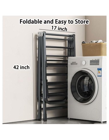Estante de Secado de Ropa Plegable Mimiblack 180 cm Gris