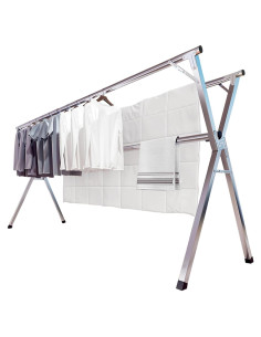 Estante para Secar Ropa JAUREE 241 cm Acero Inoxidable Plegable