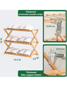 Estante para zapatos plegable Glsety 3 niveles 50x46 cm 2