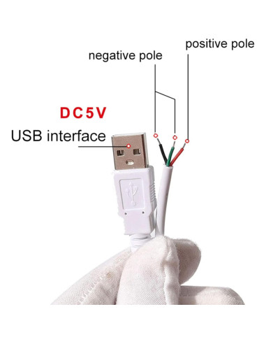 Cable de Extensión USB Dimmer Blanco 5V con Interruptor On/Off