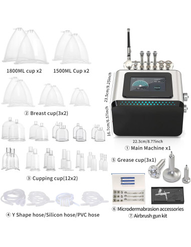 Máquina de Terapia de Vacío Meifuly 3 en 1 con Ventosas 1500/1800ml