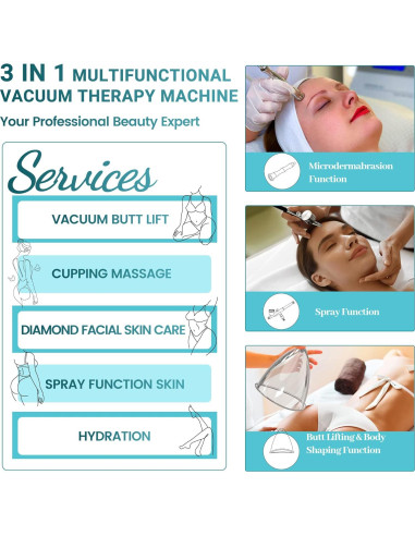 Máquina de Terapia de Vacío Meifuly 3 en 1 con Ventosas 1500/1800ml