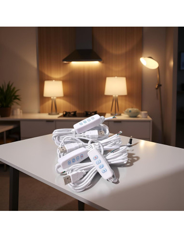 Cable de Extensión USB Dimmer Blanco 5V con Interruptor On/Off