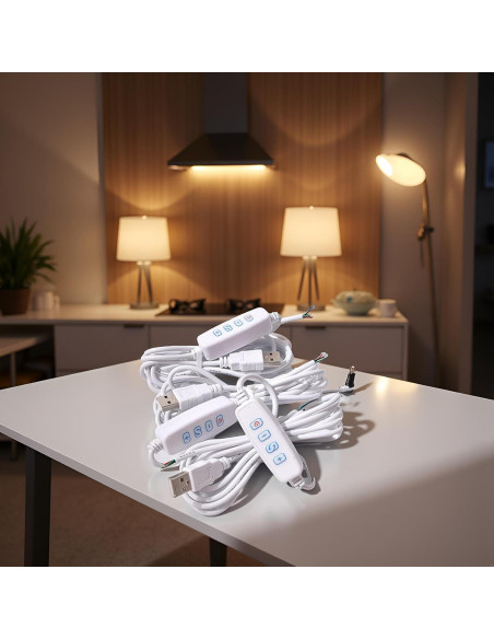Cable de Extensión USB Dimmer Blanco 5V con Interruptor On/Off
