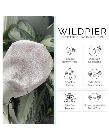 Guante Exfoliante Wildpier Beauty Blanco para Cuerpo
