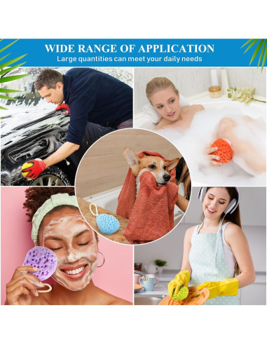 Paquete de 6 Esponjas de Baño Exfoliantes FoldTier 10x8 cm