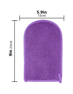 Paquete de 3 Guantes Exfoliantes ReignSword - Azul, Púrpura, Marrón 2