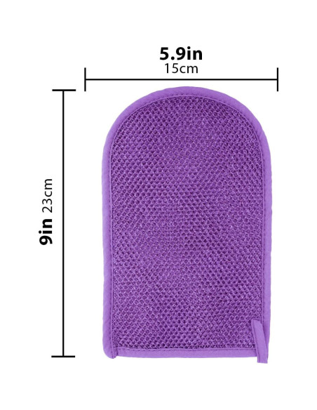 Paquete de 3 Guantes Exfoliantes ReignSword - Azul, Púrpura, Marrón