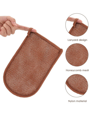 Paquete de 3 Guantes Exfoliantes ReignSword - Azul, Púrpura, Marrón