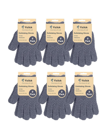 Guantes Exfoliantes Yiclick 12 Pares para Baño Ducha