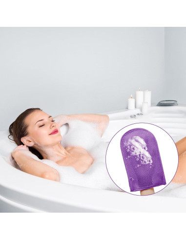 Paquete de 3 Guantes Exfoliantes ReignSword - Azul, Púrpura, Marrón