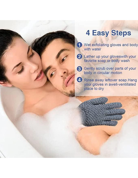 Guantes Exfoliantes Yiclick 12 Pares para Baño Ducha