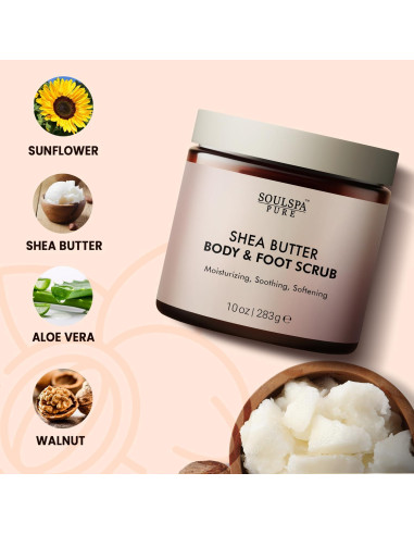 Exfoliante Corporal y para Pies SOULSPA Manteca de Karité 300g