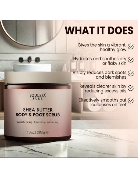 Exfoliante Corporal y para Pies SOULSPA Manteca de Karité 300g
