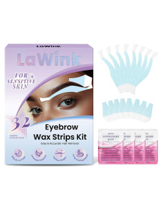 Cintas de Cera Facial LaWink para Cejas Sensibles 32 Unidades