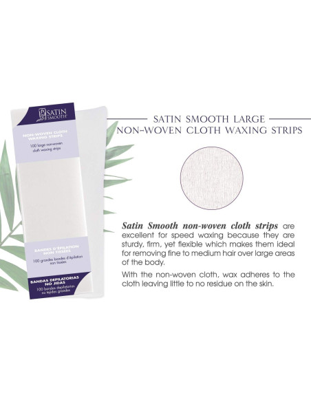 Tiras de Cera No Tejida Satin Smooth 100 Unidades Grande
