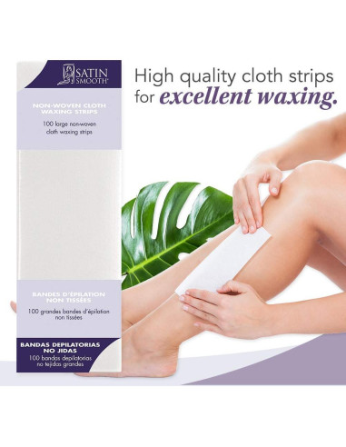 Tiras de Cera No Tejida Satin Smooth 100 Unidades Grande