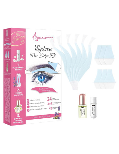 Kit de Ceras para Cejas Beauty7 - 24 Ceras Piel Sensible