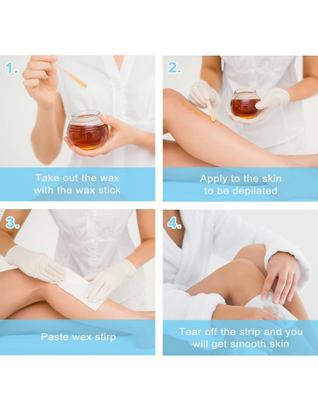 Kit de Cera FHDUSRYO 400 Pcs Tiras y Palitos Madera