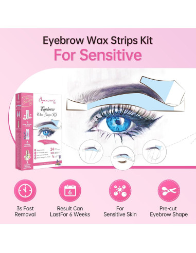 Kit de Ceras para Cejas Beauty7 - 24 Ceras Piel Sensible